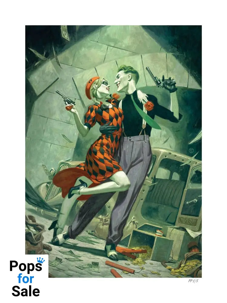 DC Comics Art Print Harley Quinn & The Joker: Lawless Love 46 x 61 cm - unframed