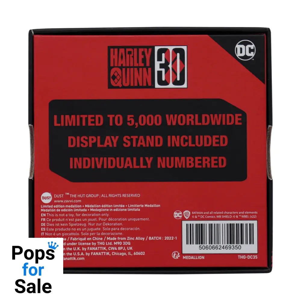 DC Comics Harley Quinn Limited Edition 30th Anniversary Medallion Medallion