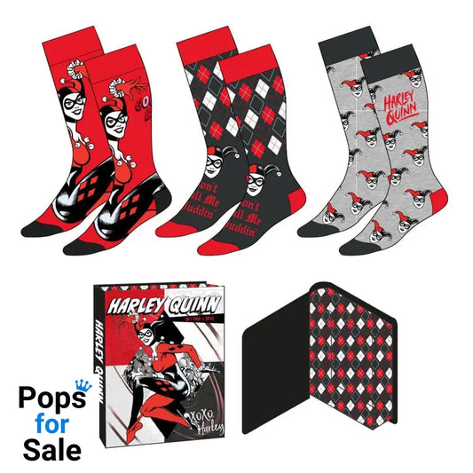 DC Comics Socks 3-Pack Harley Quinn 36-43 Footwear