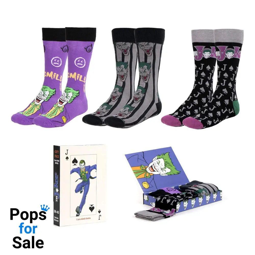 DC Comics Socks 3-Pack Joker 38-45