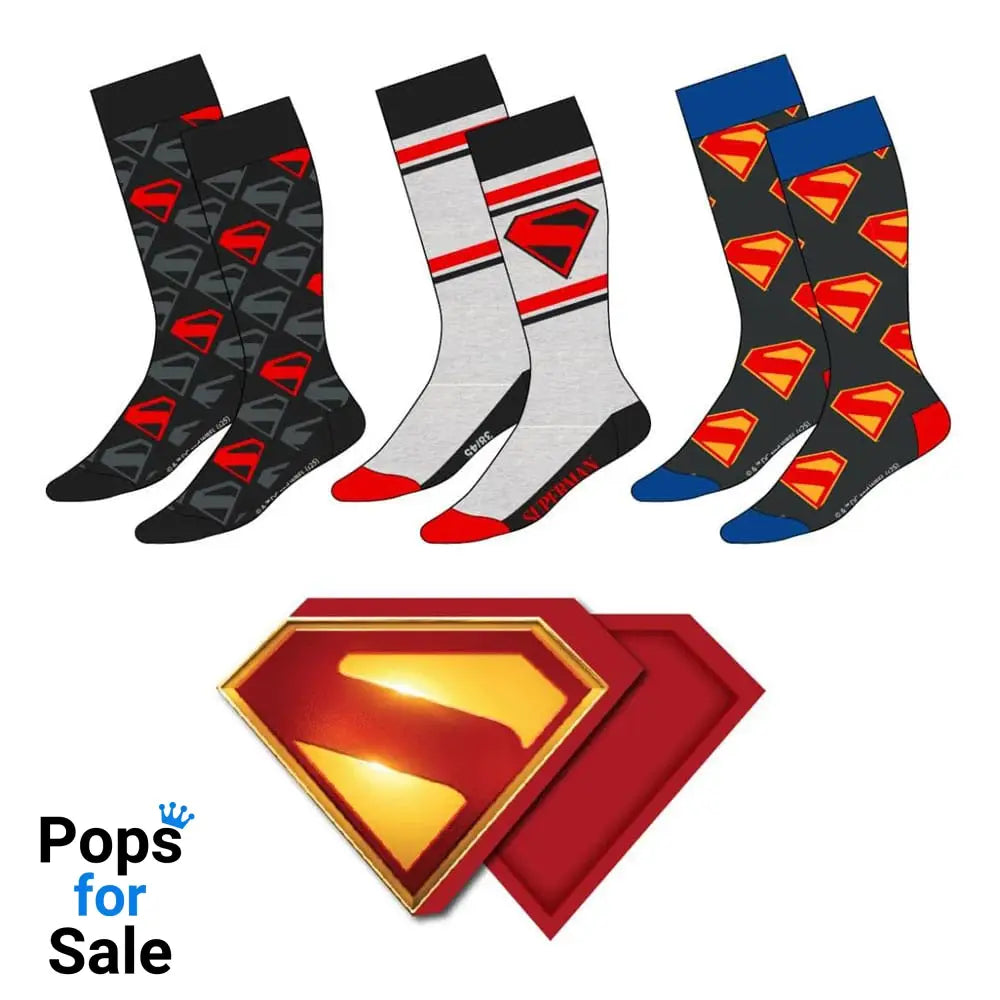 DC Comics Socks 3-Pack Superman 38-45 Footwear