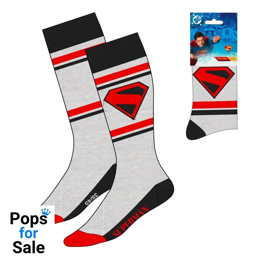 DC Comics Socks Superman Logo Grey 38-45