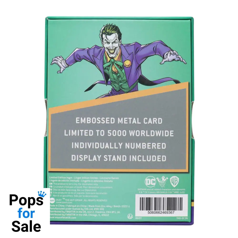 DC Comics The Joker Playing Card Limited Edition Ingot Ingot