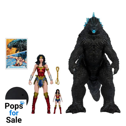 DC Justice League Monsterverse DC Multiverse Action Figures 2-Pack Wonder Woman Vs. Atomic Blast Godzilla 18 cm