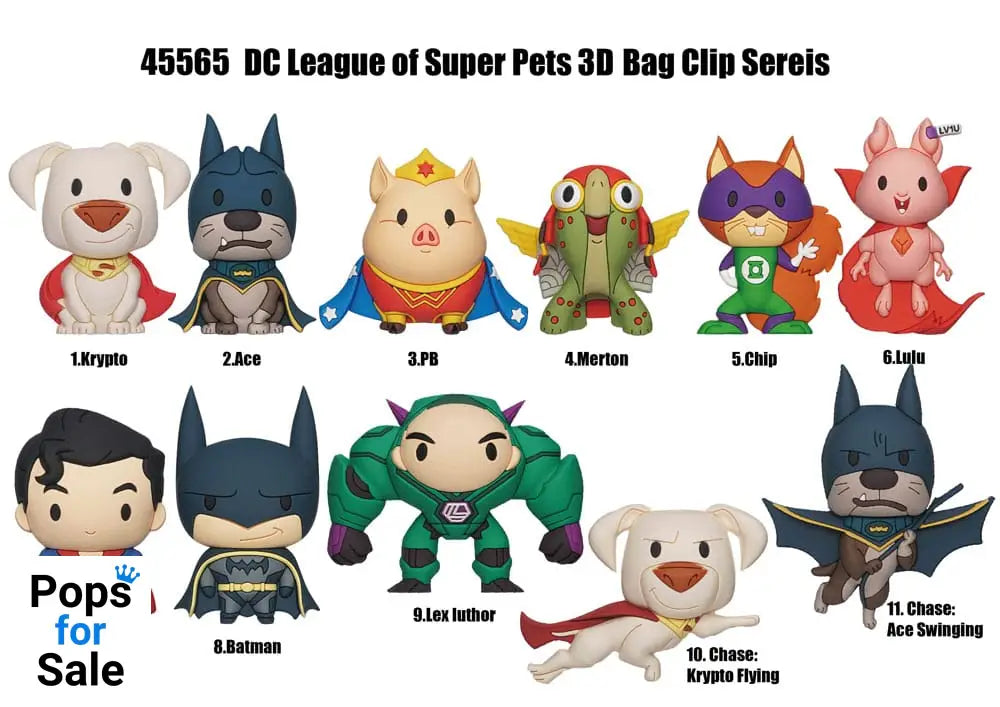 DC Super Pets 3D PVC Bag Clips Series 1 Display (24)