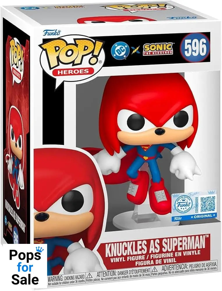DC x Sonic the Hedgehog POP! Heroes Vinyl Figure Knuckles as Superman 9 cm