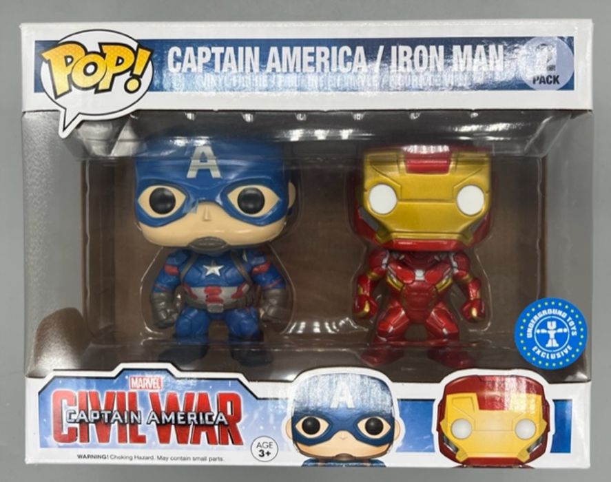 [2 Pack] Captain America/Iron Man (Action Pose) Marvel Civil Funko POP