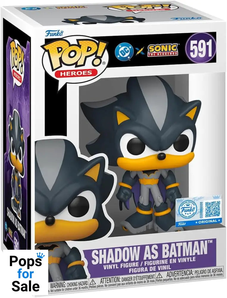 DC's Justice League and Sonic the Hedgehog POP! Movies Vinyl Figures Shadow/Batman 9 cm