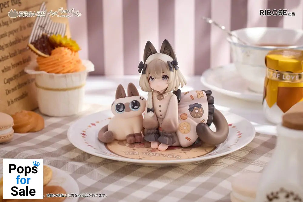 Decorated Life Collection PVC Statue Tea Time Cats x Siamese Cat Azuki-san Friendship Collaboration Exclusive Set 18 cm