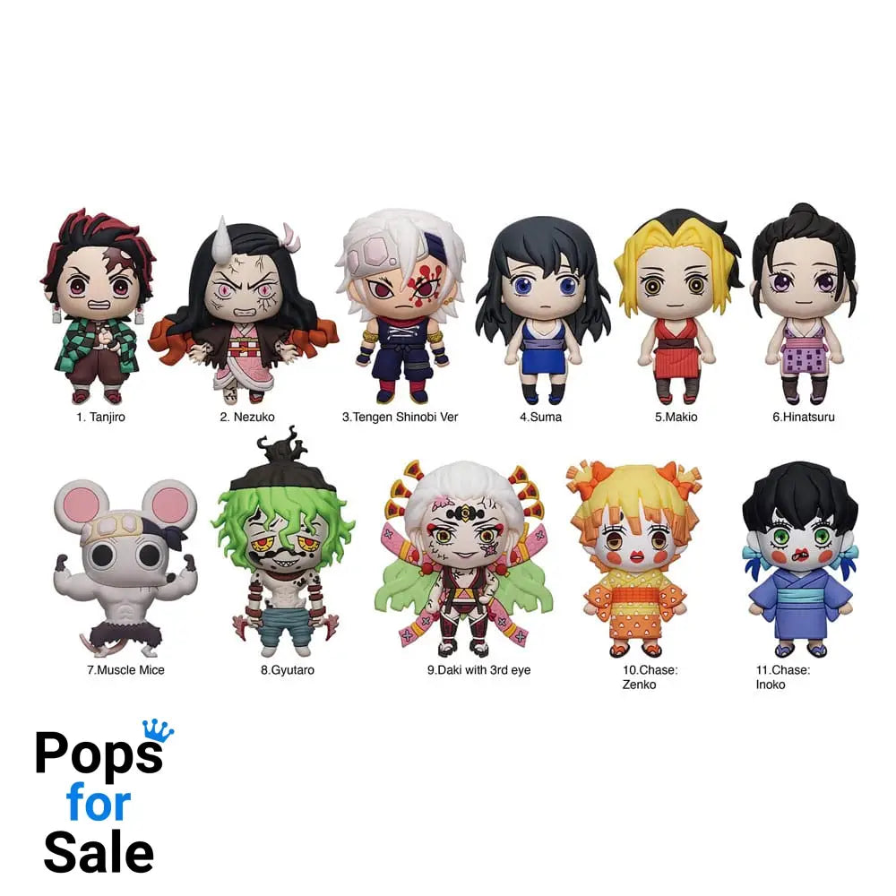 Demon Slayer: Kimetsu no Yaiba 3D PVC Bag Clips Series 6 Display (24) Keyrings