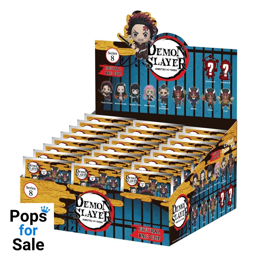 Demon Slayer Season 3 3D Foam Bag Clips Series 8 Display (24) Keyrings,Blind Boxes