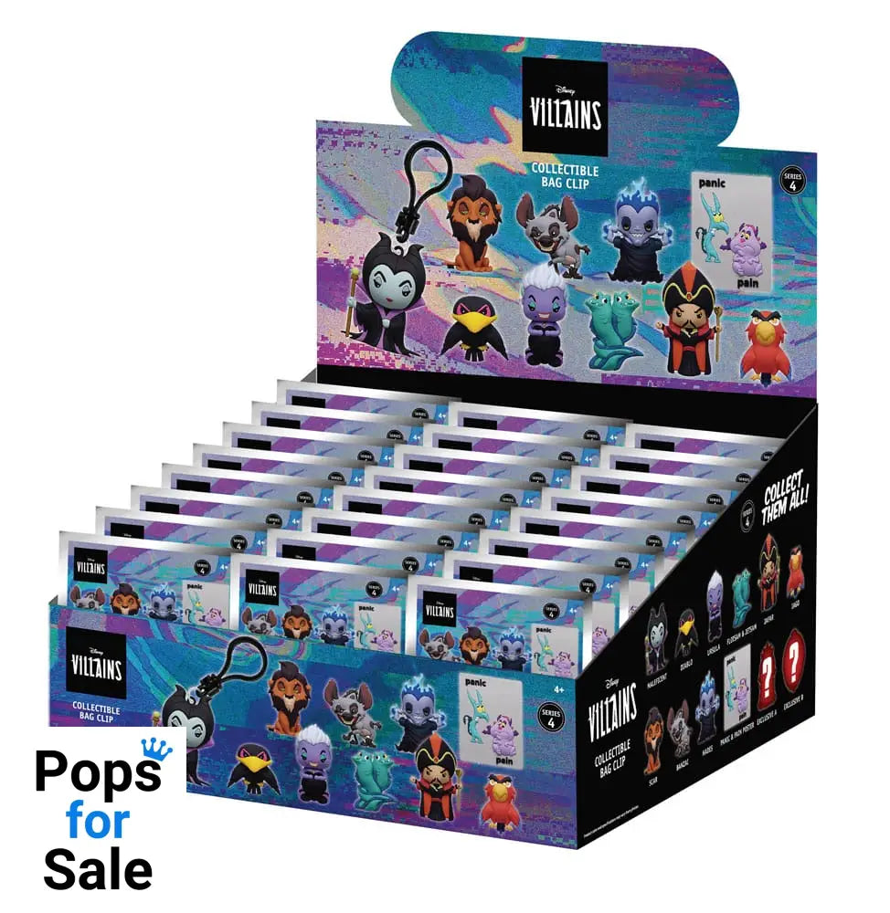 Disney 3D Foam Bag Clips Villains Series 4 Display (24)