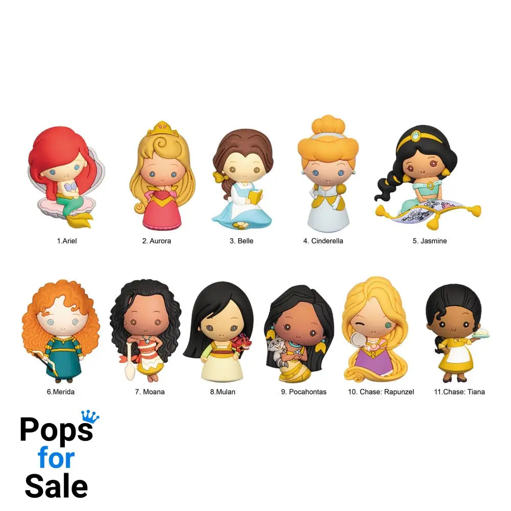 Disney 3D PVC Bag Clips Ultimate Princess Series 31 Display (24) Keyrings