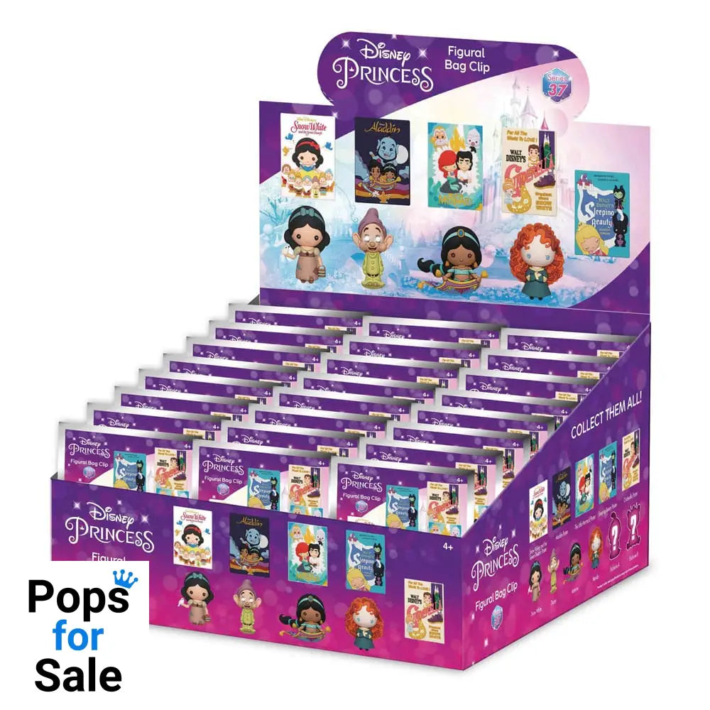 Disney 3D PVC Bag Clips Ultimate Princess Series 37 Display (24)