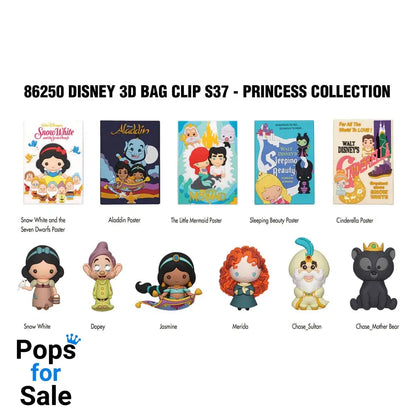 Disney 3D PVC Bag Clips Ultimate Princess Series 37 Display (24)