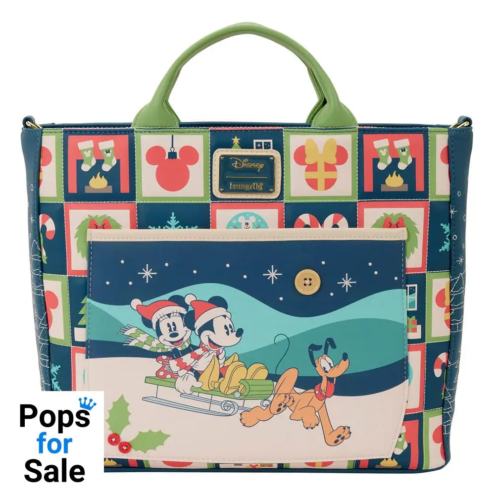 Disney by Loungefly Canvas Tote Bag Mickey and Minnie Holiday Bags