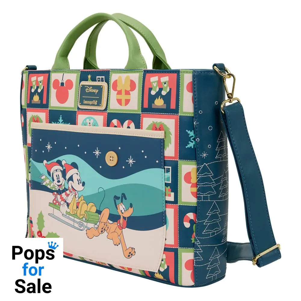Disney by Loungefly Canvas Tote Bag Mickey and Minnie Holiday