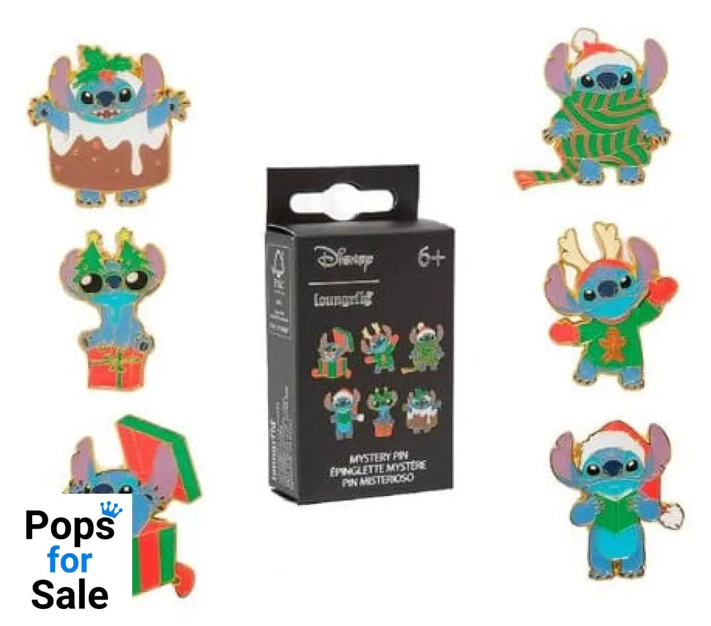 Disney by Loungefly Enamel Pins Blind Box Stitch Holiday Display (18)