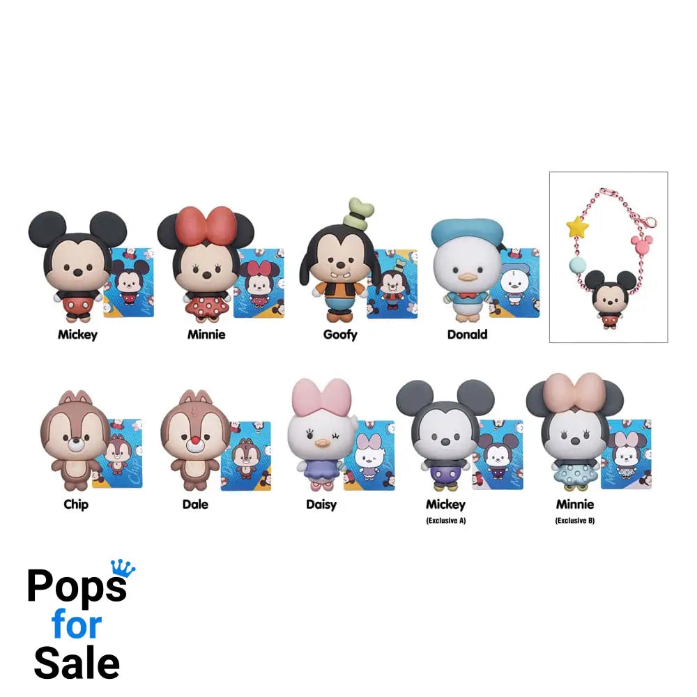 Disney Charm 3D PVC Bag Clips Mickey & Friends Display (24)