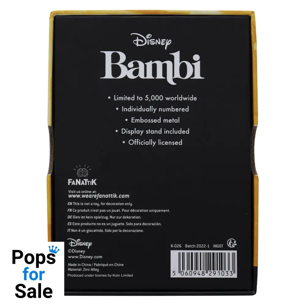 Disney Limited Edition Bambi Ingot Ingot