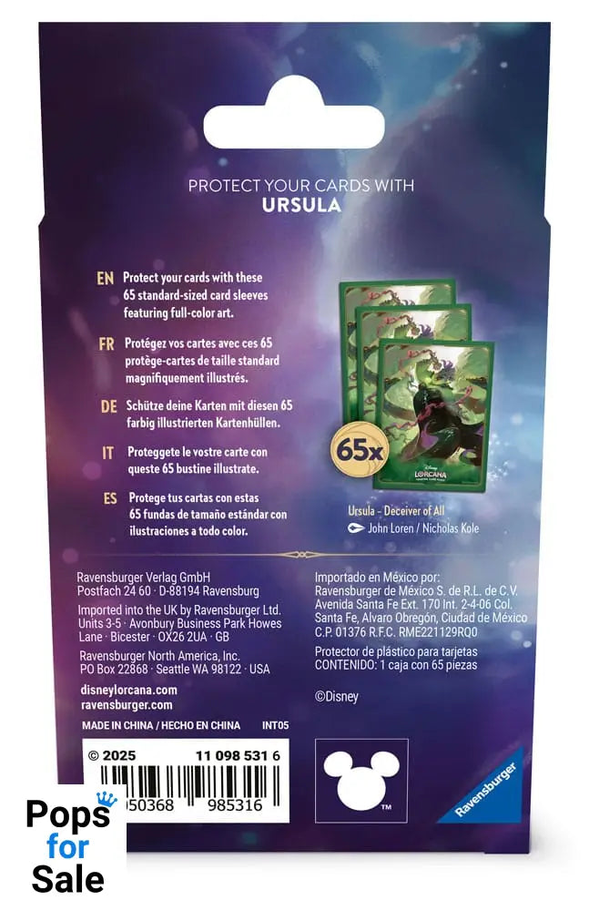 Disney Lorcana TCG Card Sleeves Ursula (65)