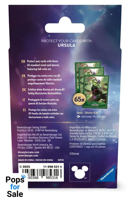 Disney Lorcana TCG Card Sleeves Ursula (65)