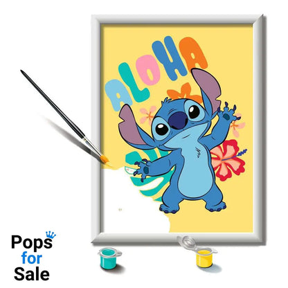 Disney Paint by Numbers Painting Set Aloha Stitch 18 x 24 cm *German Edition*