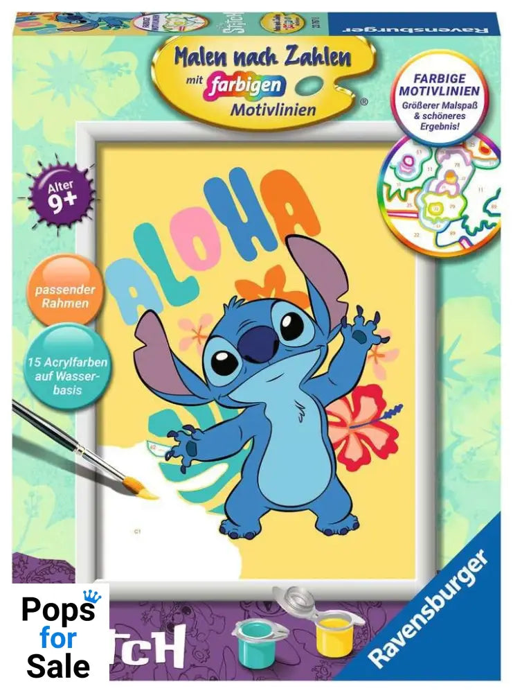 Disney Paint by Numbers Painting Set Aloha Stitch 18 x 24 cm *German Edition*