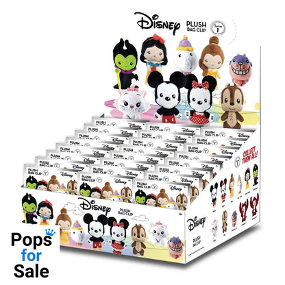 Disney Plush Bag Clips Display (24) Keyrings