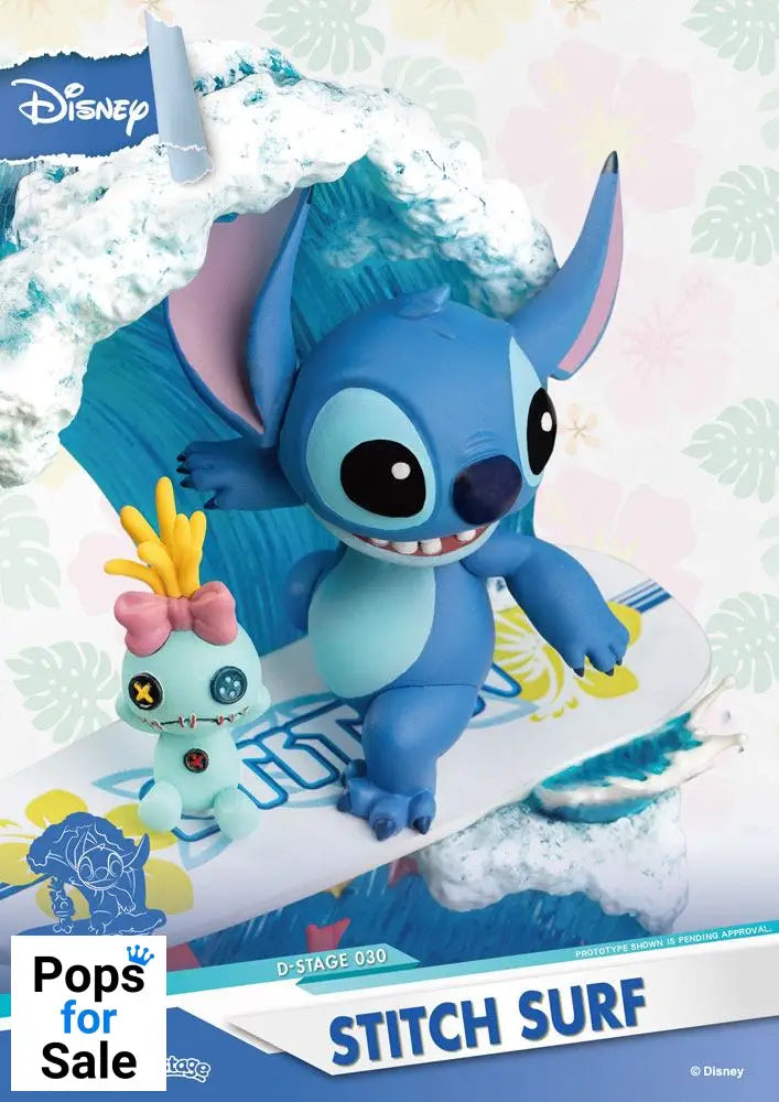 Disney Summer Series D-Stage PVC Diorama Stitch Surf 15 cm