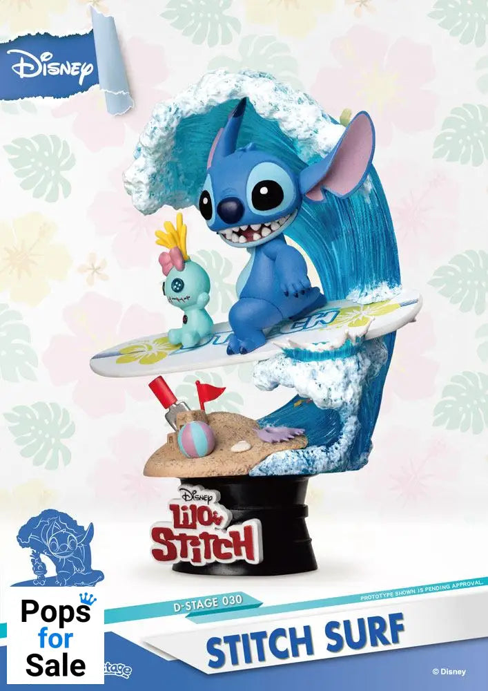 Disney Summer Series D-Stage PVC Diorama Stitch Surf 15 cm