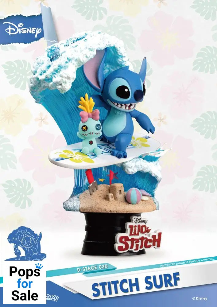 Disney Summer Series D-Stage PVC Diorama Stitch Surf 15 cm