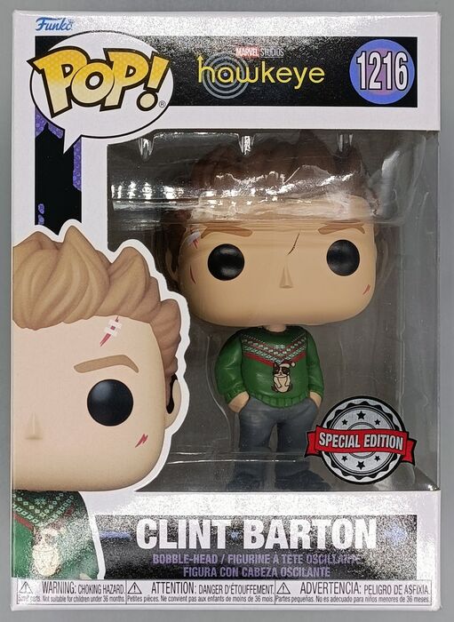 1216 Clint Barton (Christmas) - Marvel Hawkeye - Box Damaged Funko POP