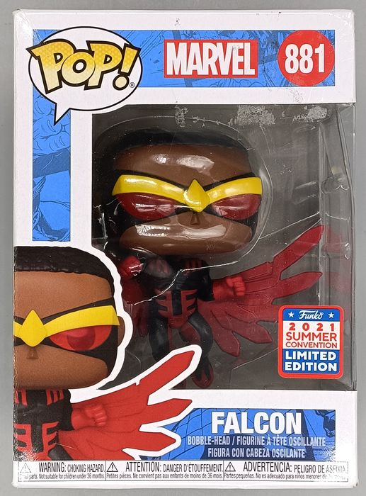 881 Falcon (Post-Cap) - Marvel - 2021 Con - Funko POP - Box Damaged