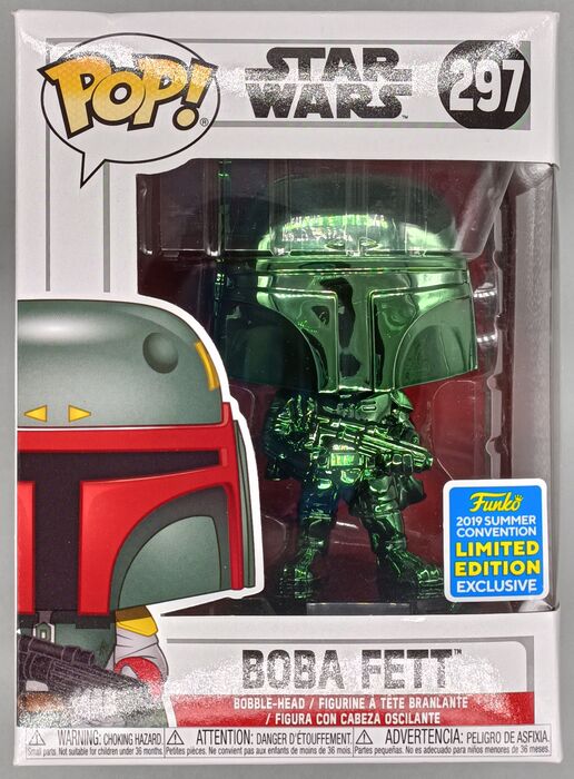 #297 Boba Fett (Green) Chrome Star Wars 2019 Con Box Damaged Funko POP