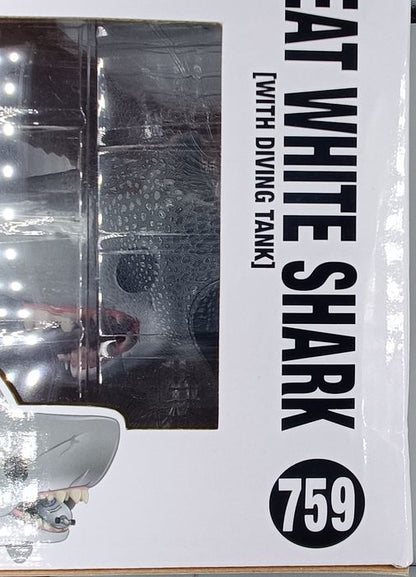 #759 Great White Shark (with Diving Tank) 6 Inch JAWS Box Damaged Funko POP