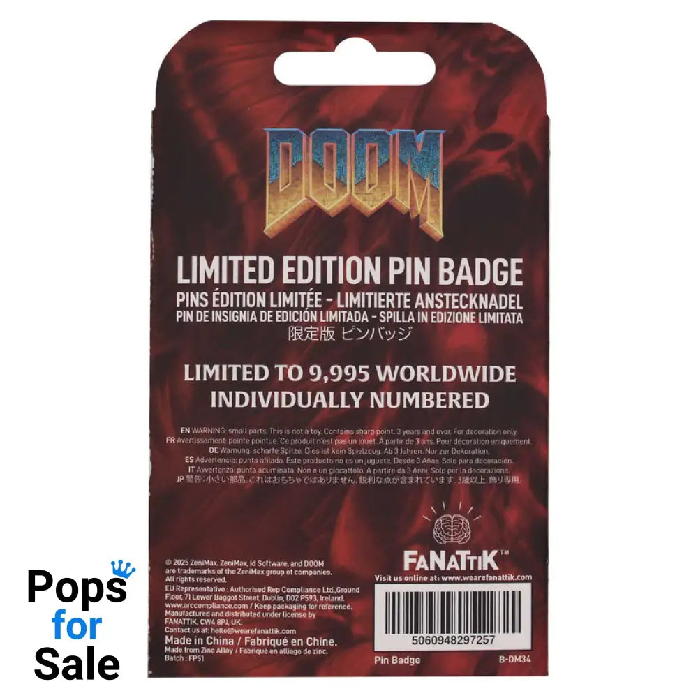 Doom Floppy Disk Pin Badge Pin Badge