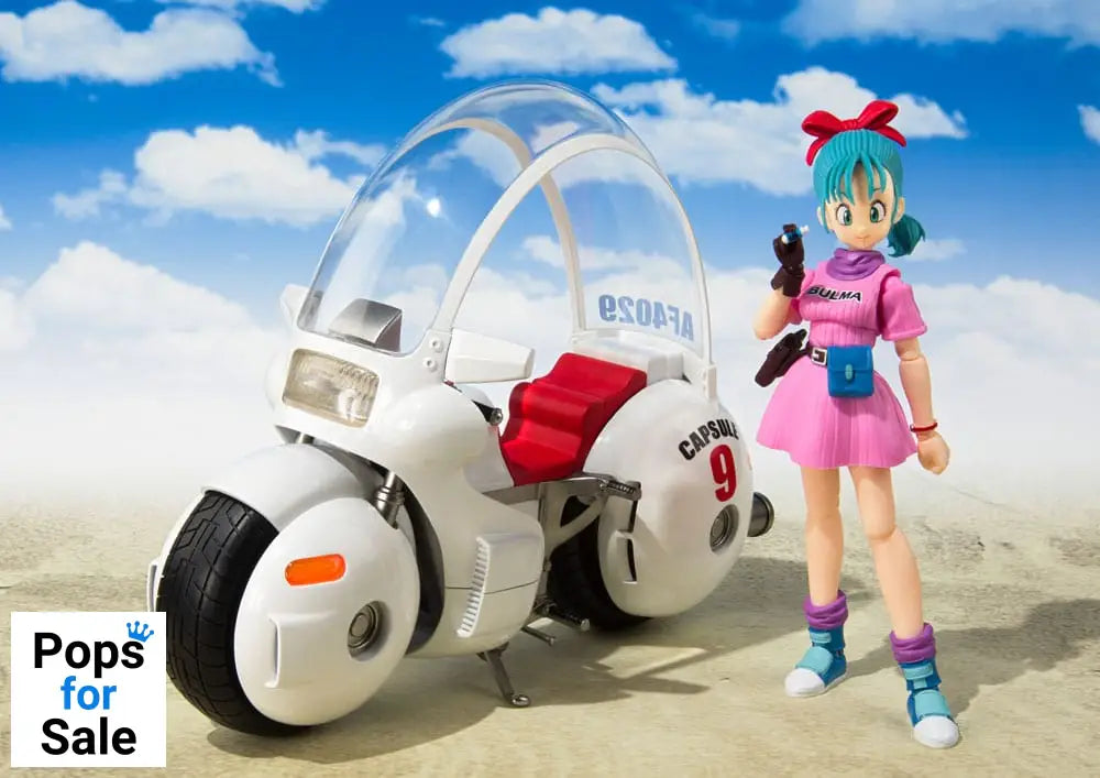 Dragon Ball S.H. Figuarts Vehicle with Figure Bulma's Motorcycle Hoipoi Capsule No. 9 17 cm