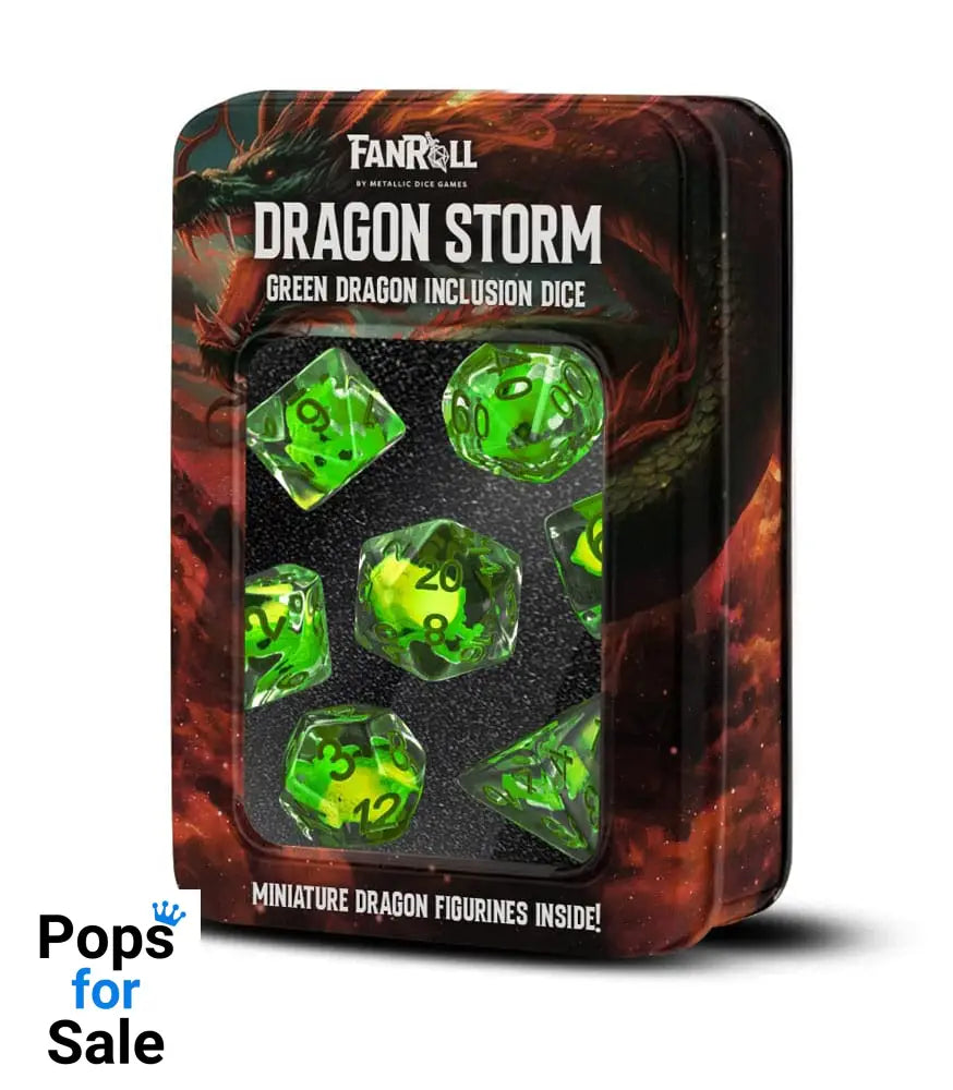 Dragon Storm Inclusion Dice Set Green Dragon (7)