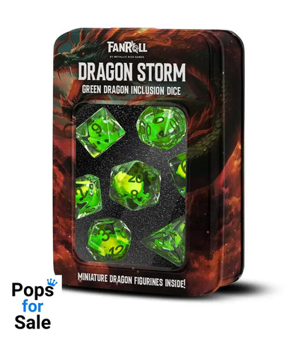 Dragon Storm Inclusion Dice Set Green Dragon (7)