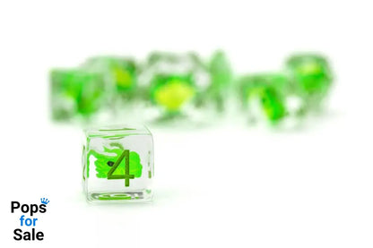 Dragon Storm Inclusion Dice Set Green Dragon (7) Dice