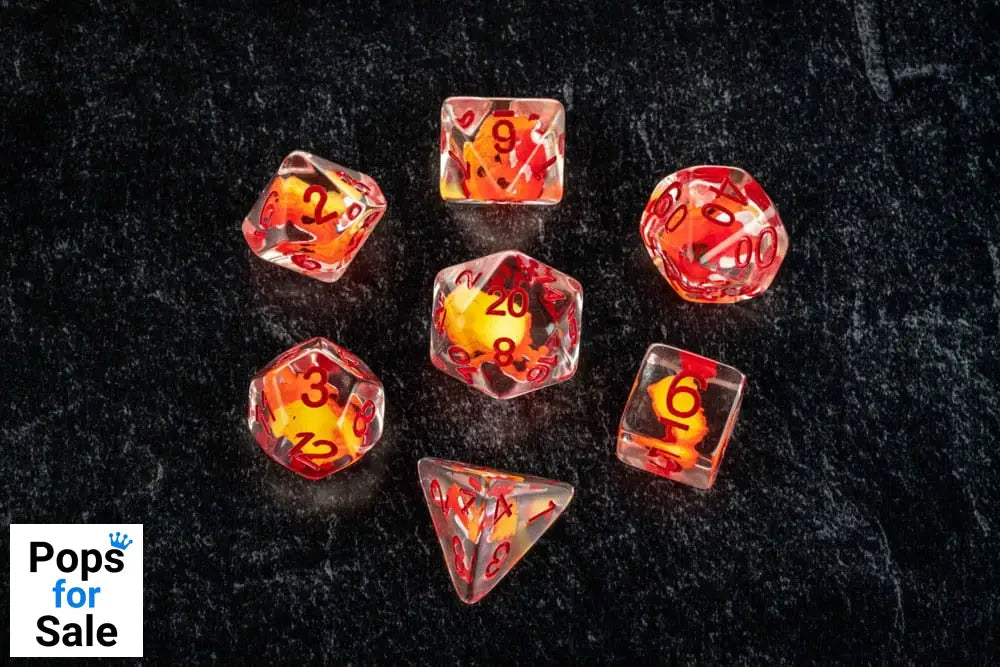 Dragon Storm Inclusion Dice Set Red Dragon (7) Dice