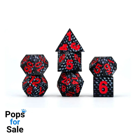 Dragon Storm Sharp Edge Silicone Dice Set Black Dragon Scales (7) Dice
