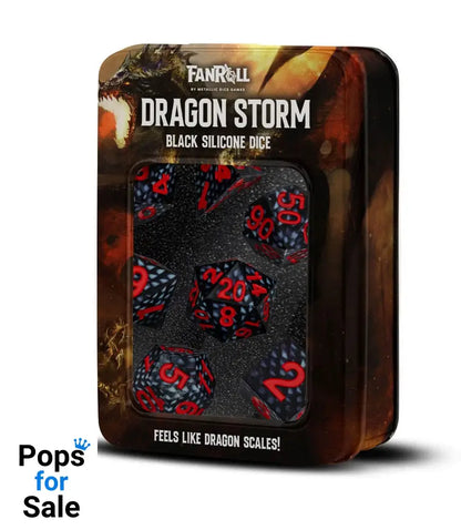 Dragon Storm Sharp Edge Silicone Dice Set Black Dragon Scales (7)