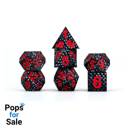 Dragon Storm Sharp Edge Silicone Dice Set Black Dragon Scales (7)