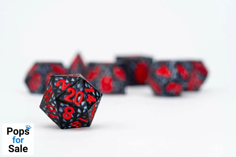 Dragon Storm Sharp Edge Silicone Dice Set Black Dragon Scales (7)