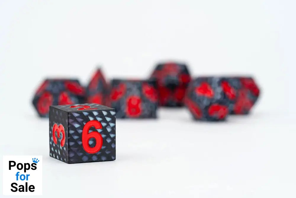 Dragon Storm Sharp Edge Silicone Dice Set Black Dragon Scales (7)