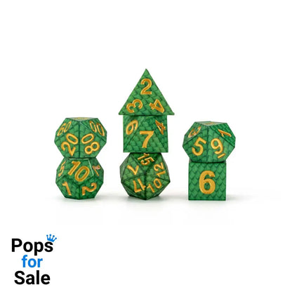 Dragon Storm Sharp Edge Silicone Dice Set Green Dragon Scales (7) Dice