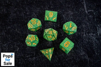Dragon Storm Sharp Edge Silicone Dice Set Green Dragon Scales (7)