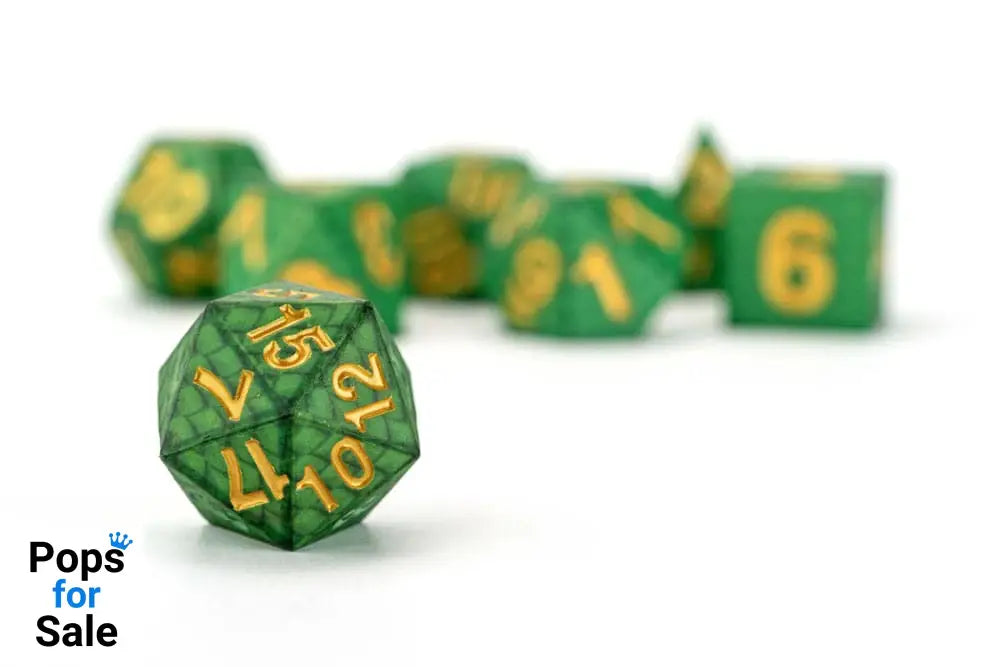Dragon Storm Sharp Edge Silicone Dice Set Green Dragon Scales (7)